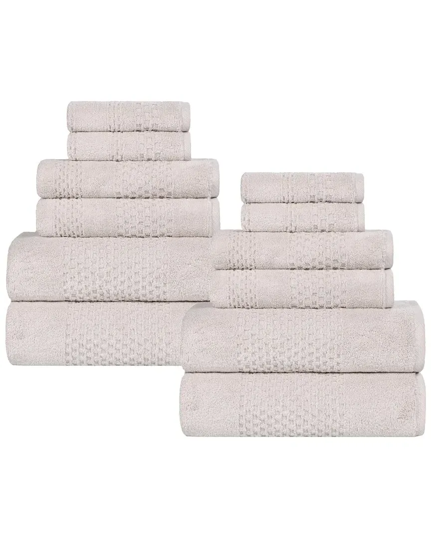 Playa Zero Twist 12-Piece Towel Set - Silver, Cotton