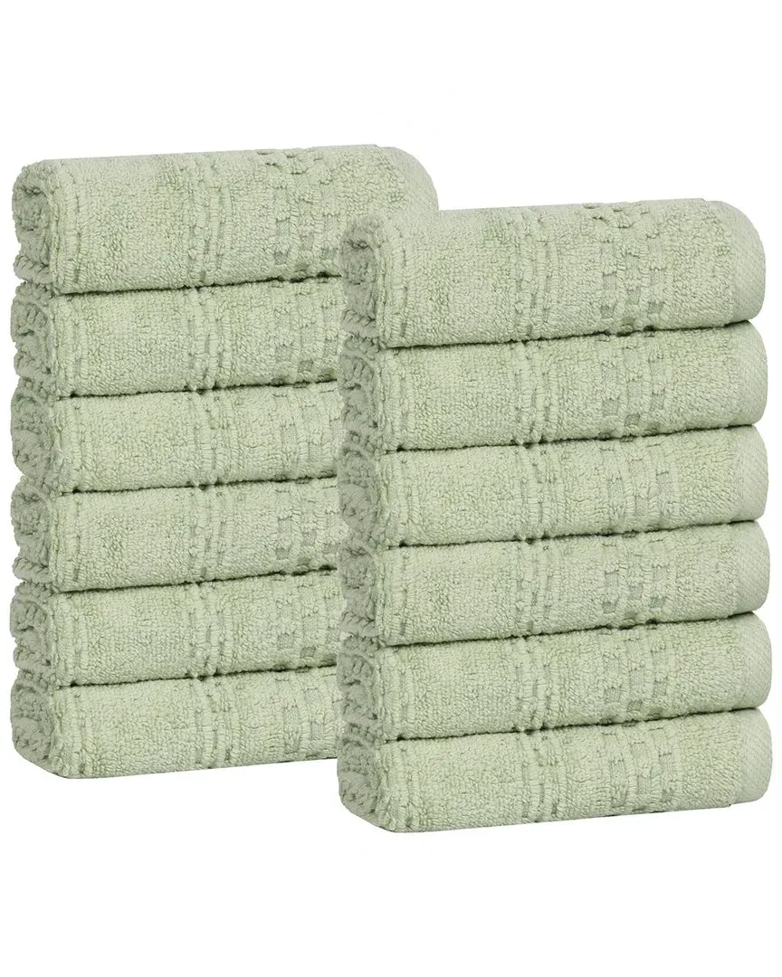 Playa Zero Twist 12-Piece Washcloth Set - Green, Cotton image