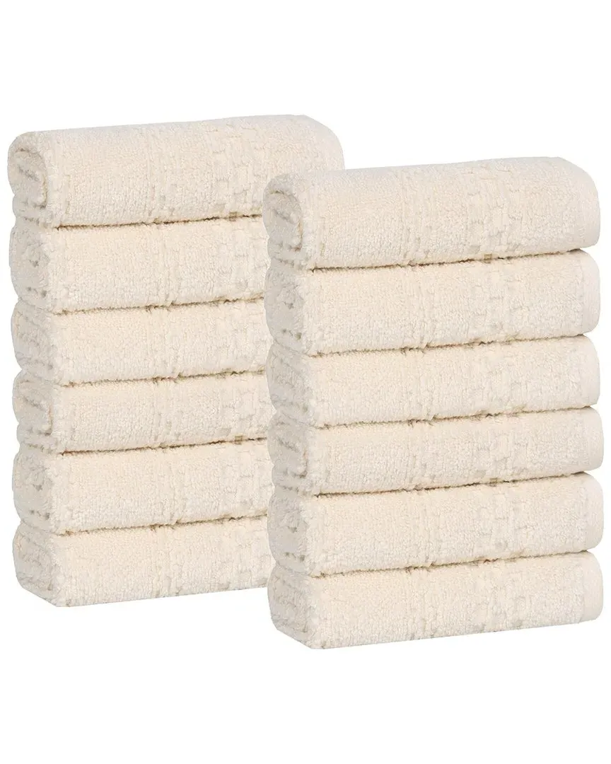Playa Zero Twist 12-Piece Washcloth Set - Ivory, Cotton