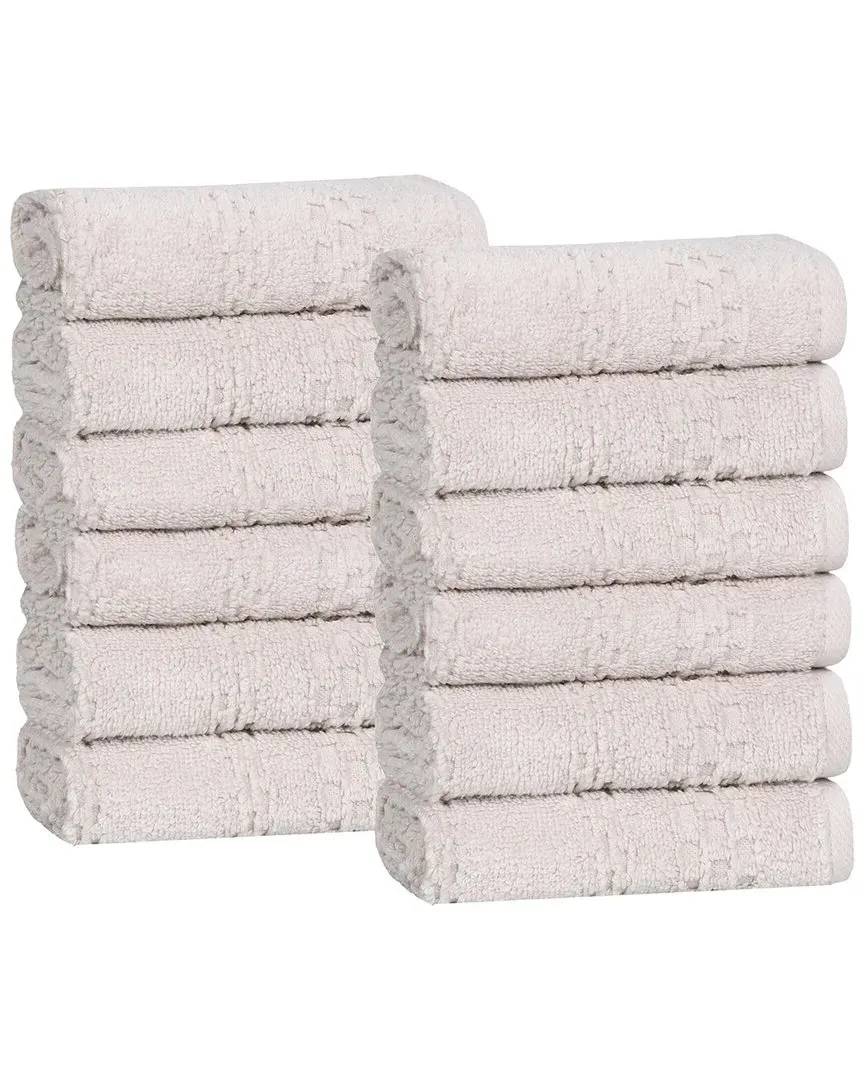 Playa Zero Twist 12-Piece Washcloth Set - Silver, Cotton