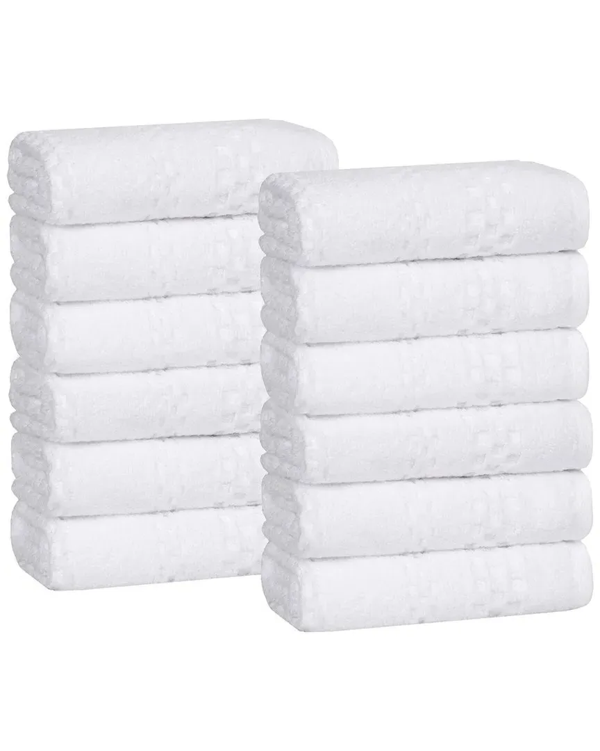 Playa Zero Twist 12-Piece Washcloth Set - White, Cotton
