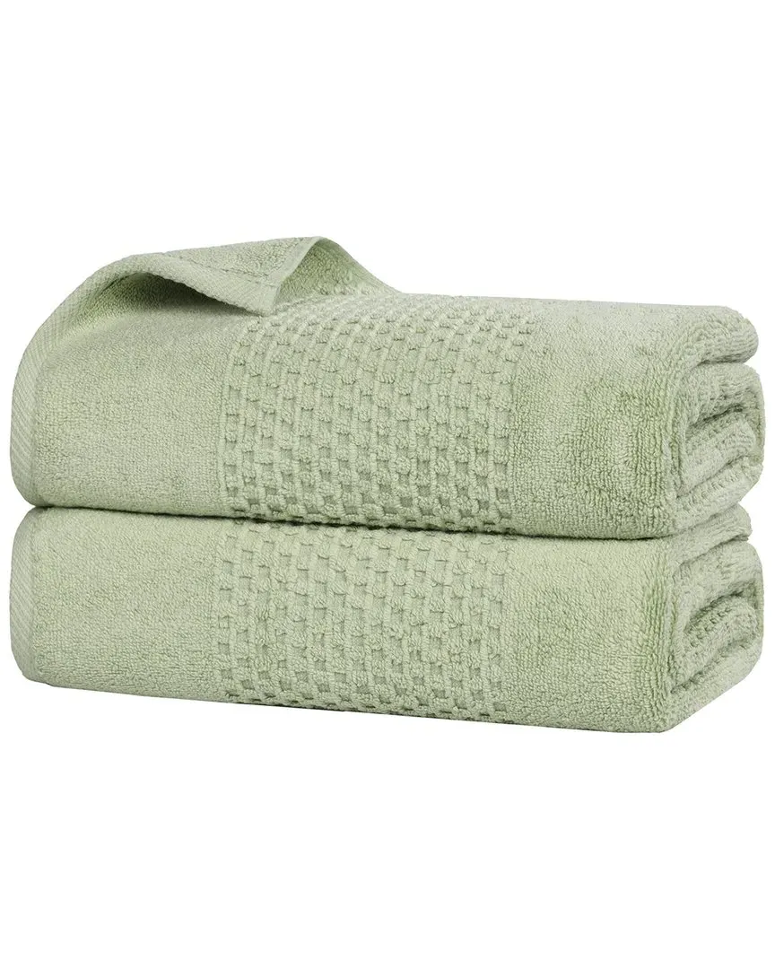 Playa Zero Twist 2-Piece Bath Sheet Set - Green, Cotton