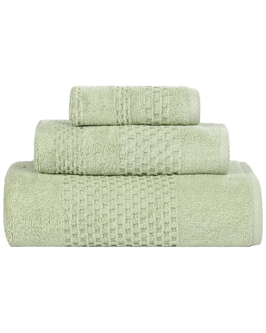 Playa Zero Twist 3-Piece Towel Set - Green, Cotton