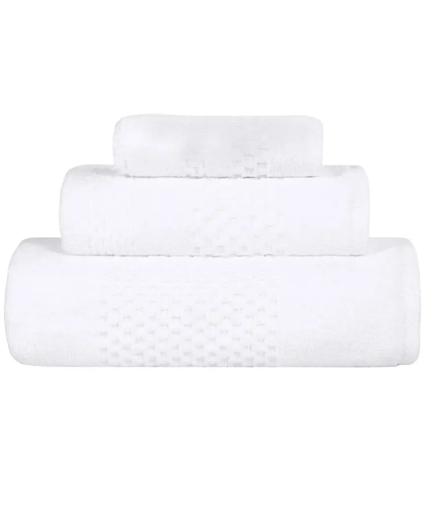 Playa Zero Twist 3-Piece Towel Set - White, Cotton