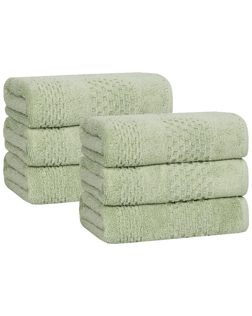 Playa Zero Twist 6-Piece Hand Towel Set - Green, Cotton