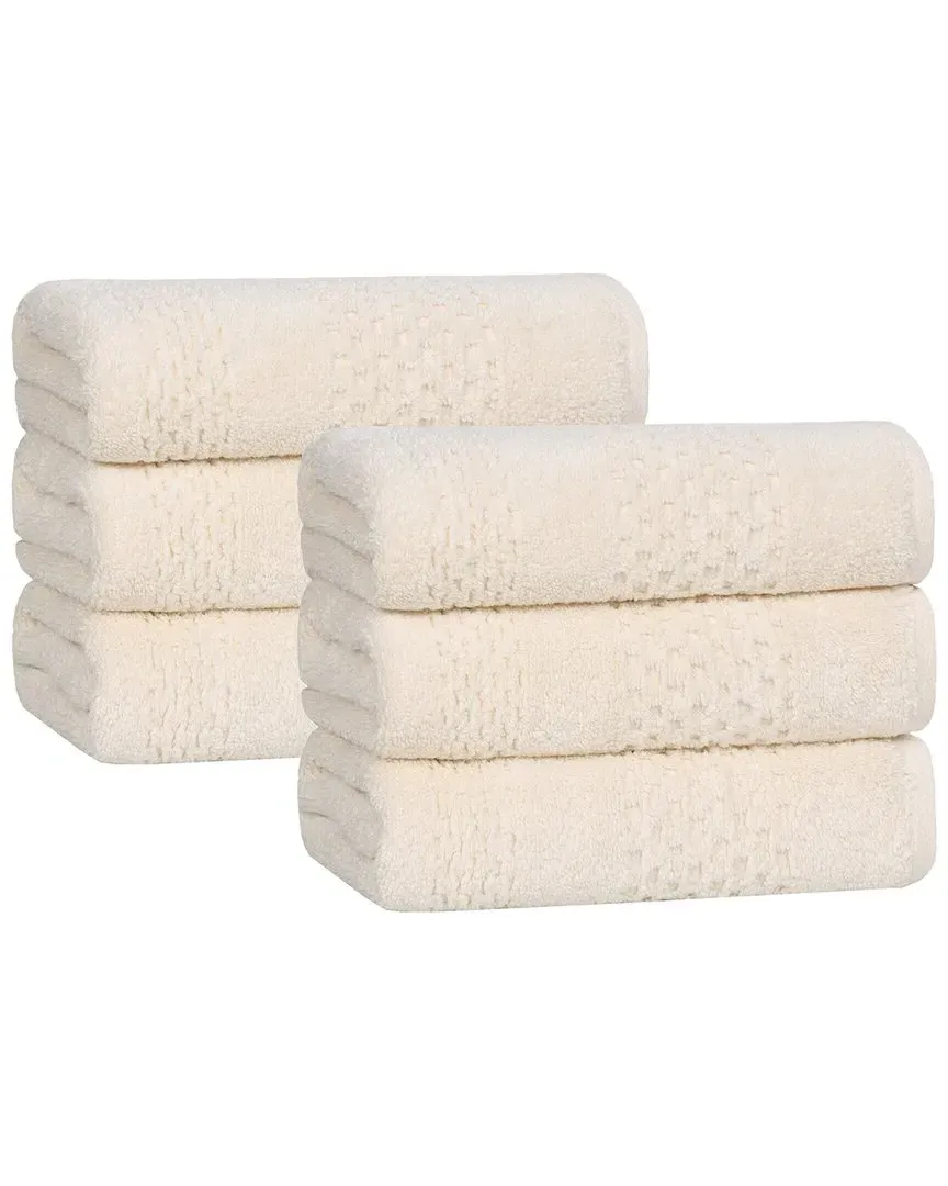 Playa Zero Twist 6-Piece Hand Towel Set - Ivory, Cotton