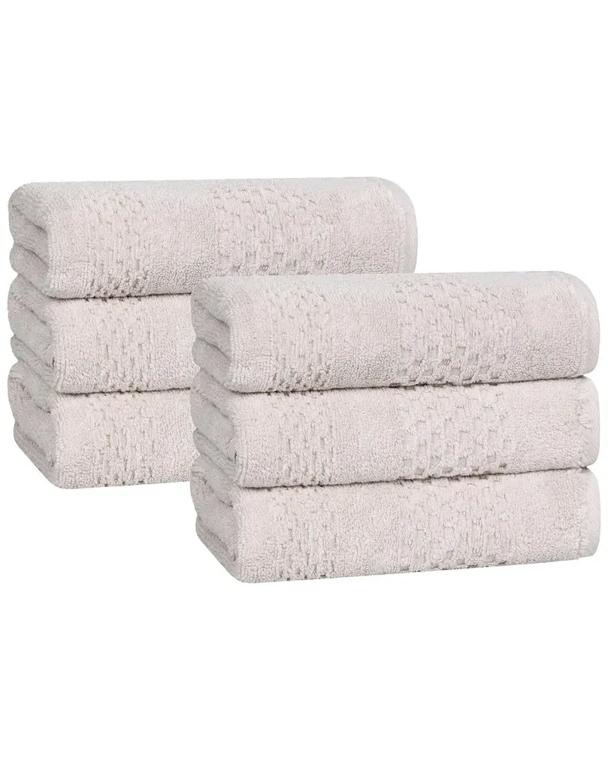 Playa Zero Twist 6-Piece Hand Towel Set - Silver, Cotton