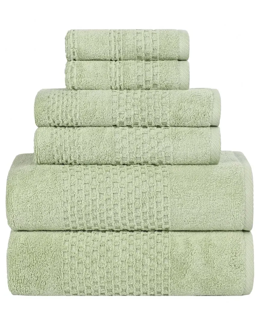 Playa Zero Twist 6-Piece Towel Set - Green, Cotton