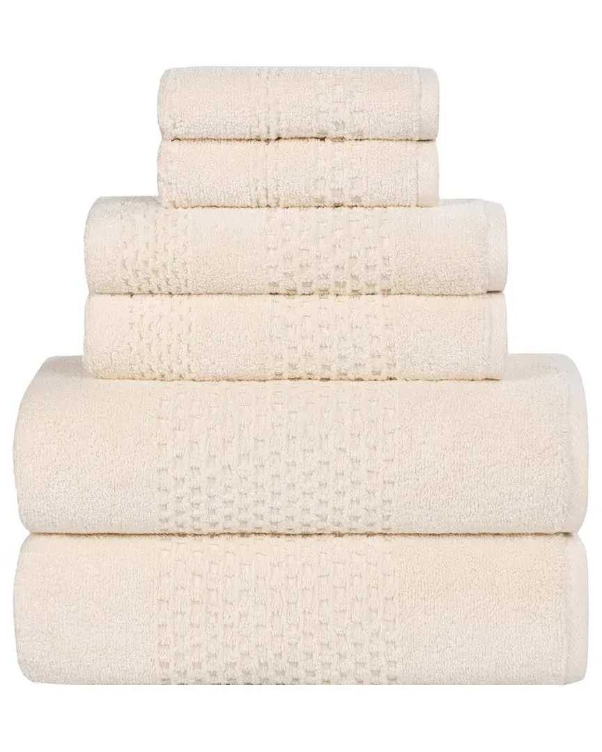 Playa Zero Twist 6-Piece Towel Set - Ivory, Cotton