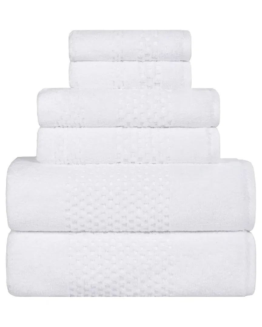 Playa Zero Twist 6-Piece Towel Set - White, Cotton