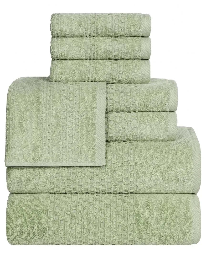 Playa Zero Twist 8-Piece Towel Set - Green, Cotton