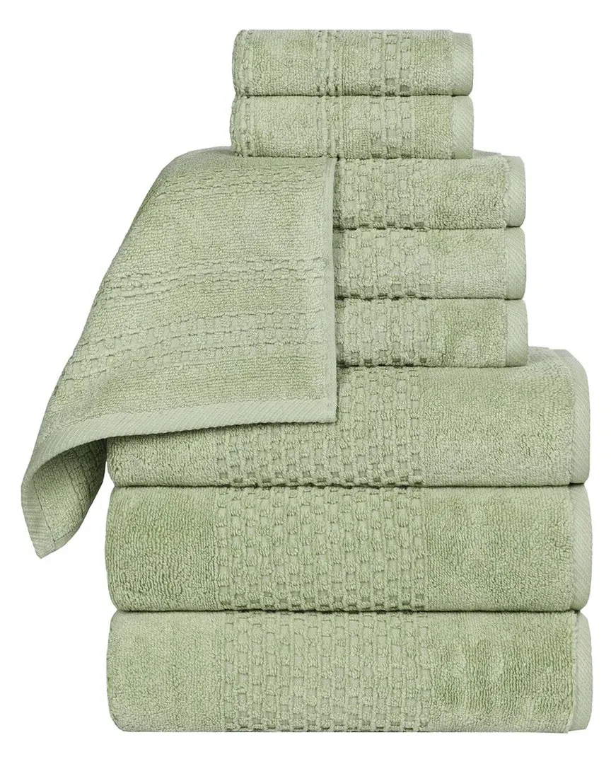 Playa Zero Twist 9-Piece Towel Set - Green, Cotton