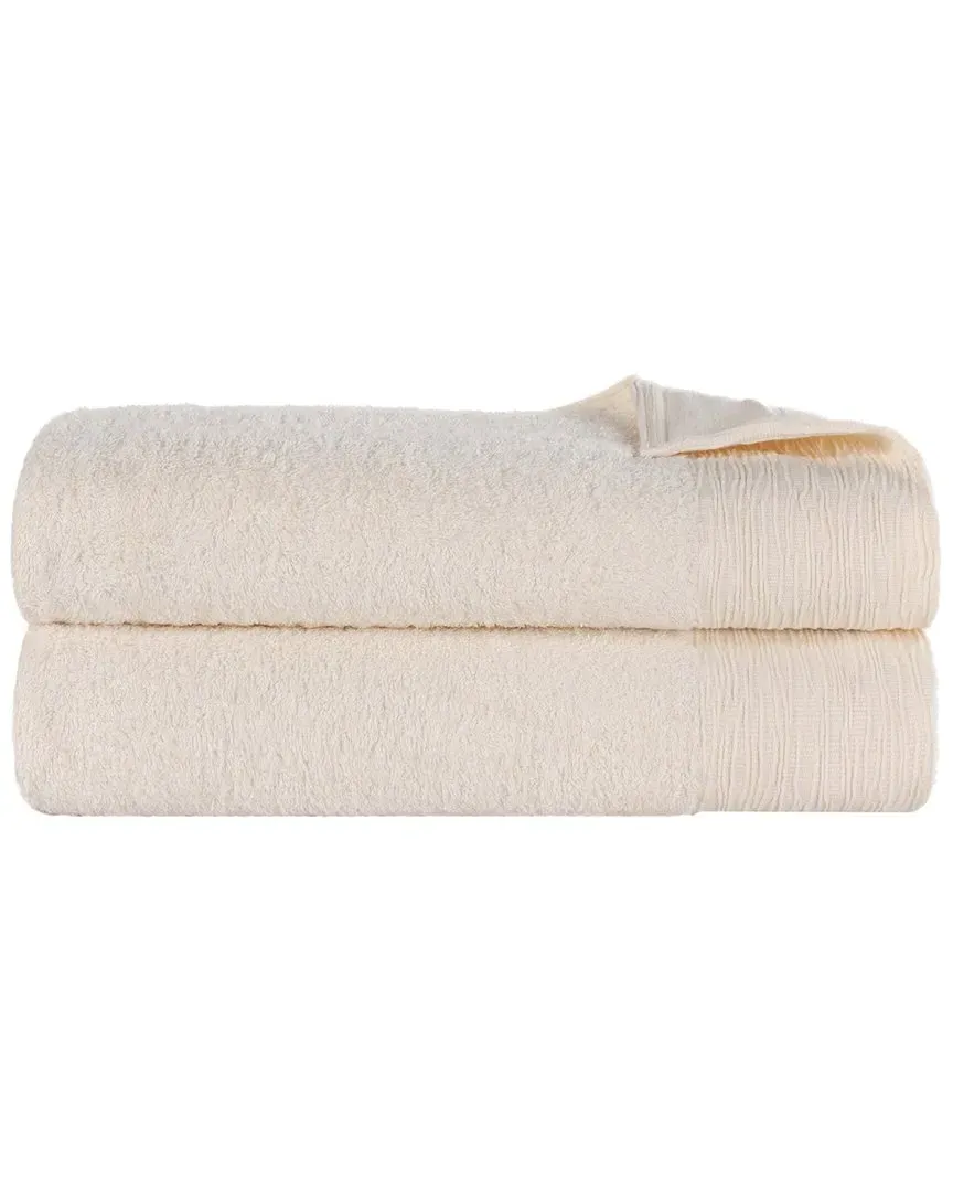 Rayon 2-Piece Bath Sheet Set - Ivory, Bamboo Cotton