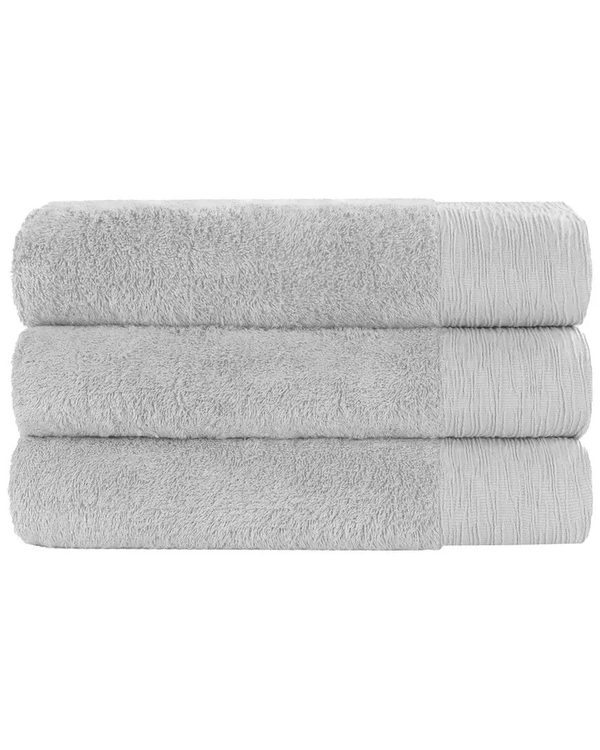 Rayon 3-Piece Bath Towel Set - Platinum, Bamboo Cotton