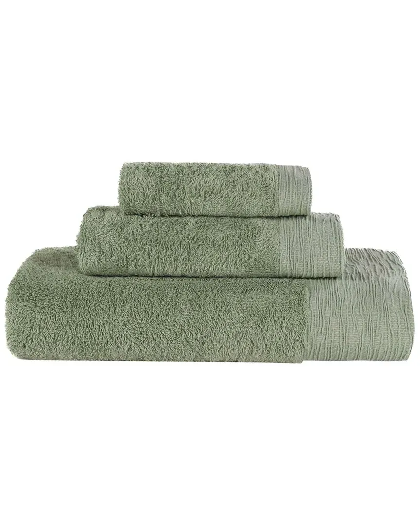 Rayon 3-Piece Towel Set - Green, Bamboo Cotton