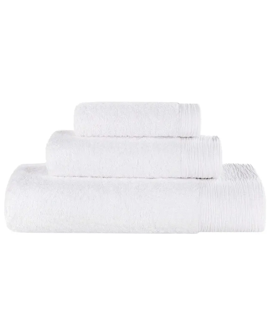 Rayon 3-Piece Towel Set - White, Bamboo Cotton