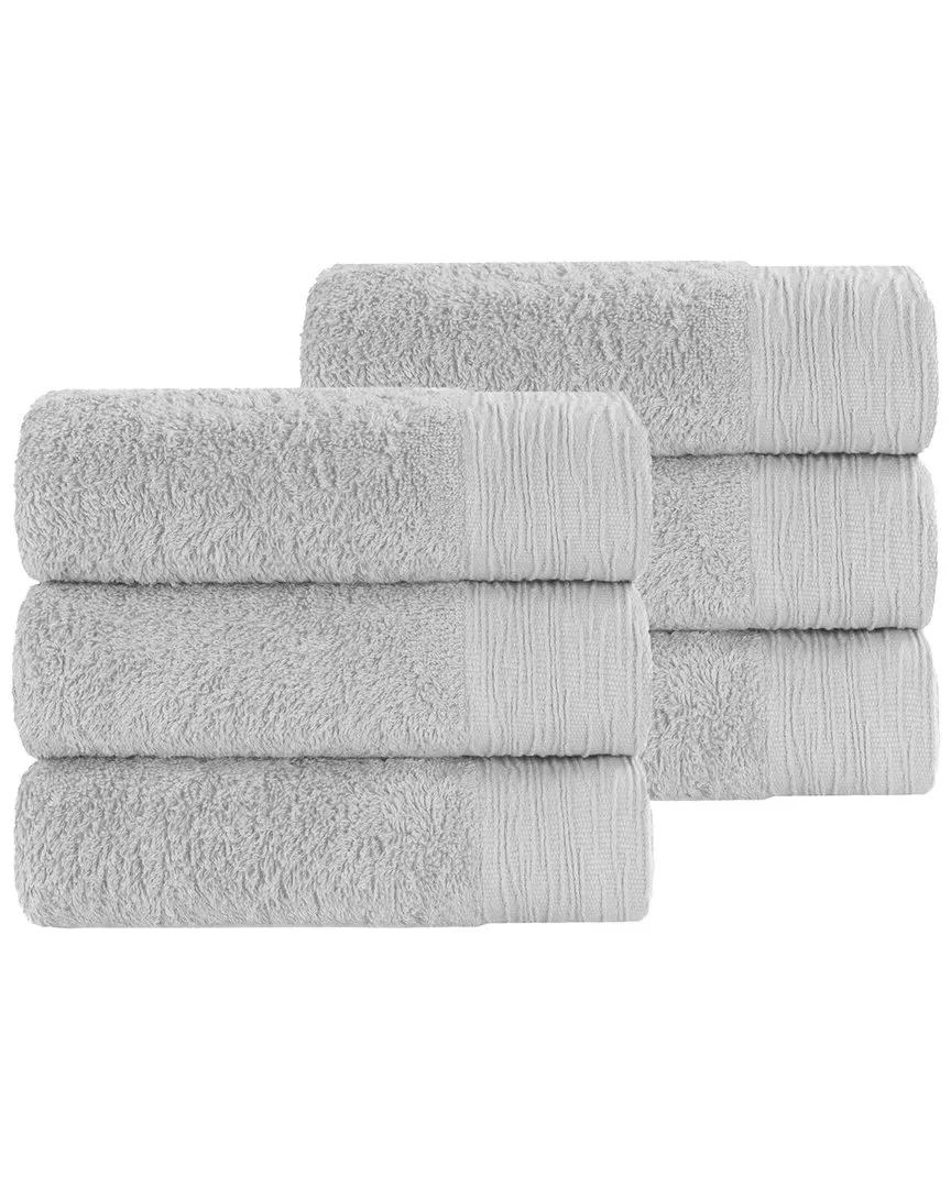 Rayon 6-Piece Hand Towel Set - Platinum, Bamboo Cotton