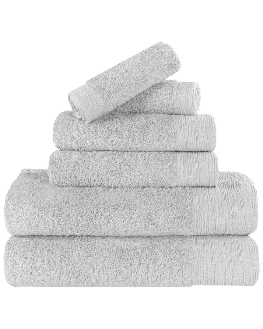 Rayon 6-Piece Towel Set - Platinum, Bamboo Cotton