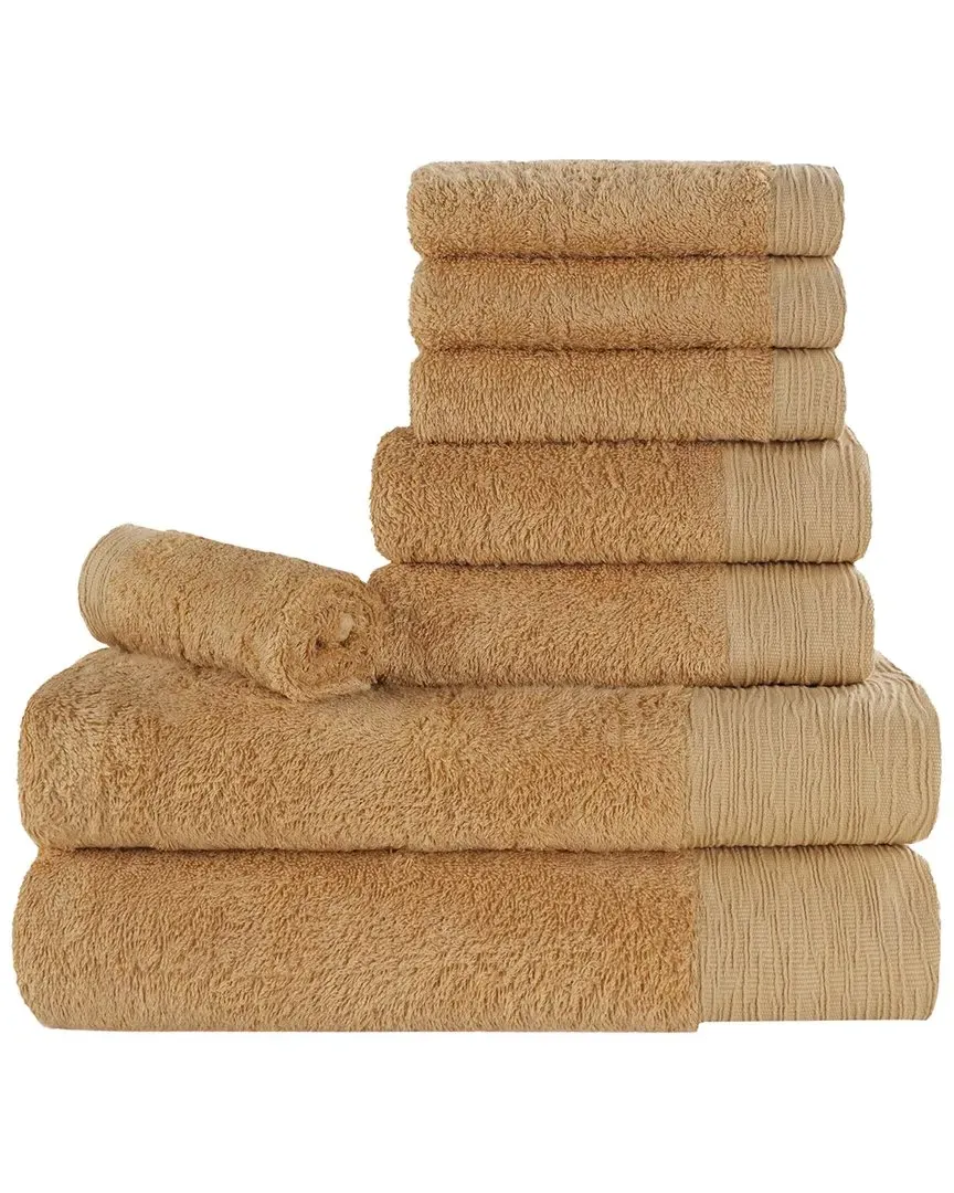 Rayon 8-Piece Towel Set - Gold, Bamboo Cotton