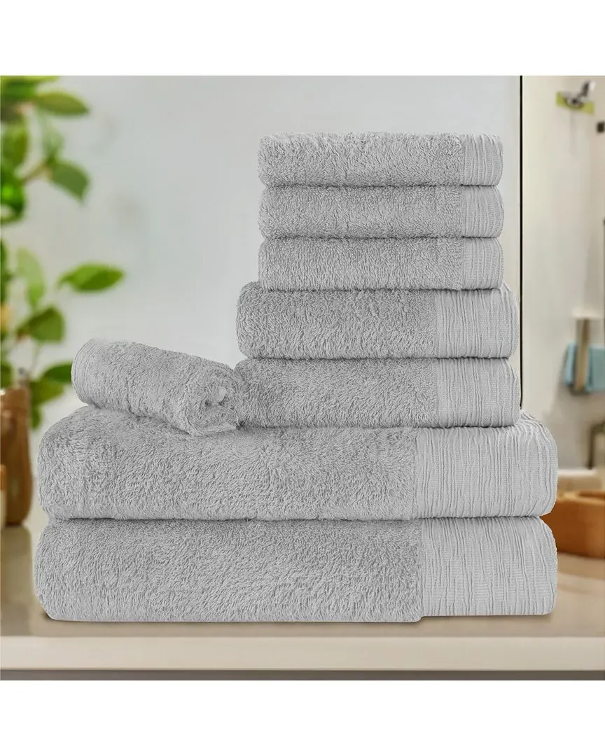 Rayon 8-Piece Towel Set - Platinum, Bamboo Cotton