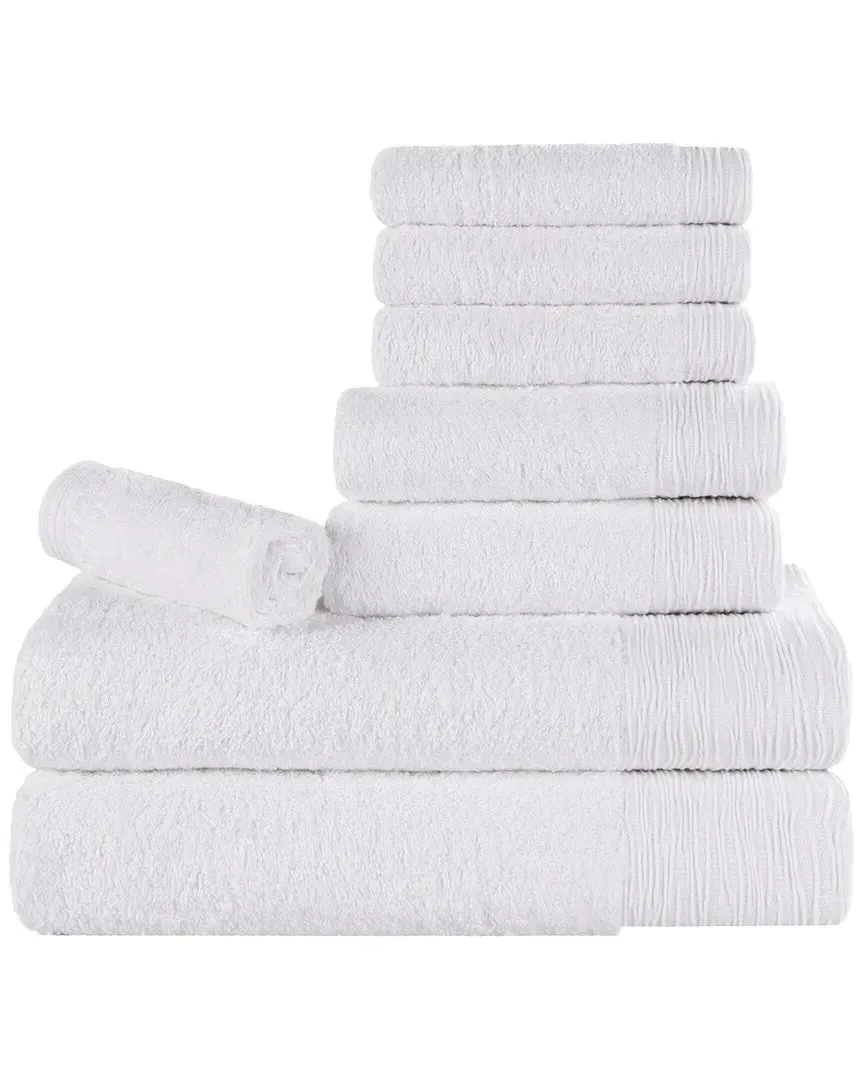 Rayon 8-Piece Towel Set - White, Bamboo Cotton
