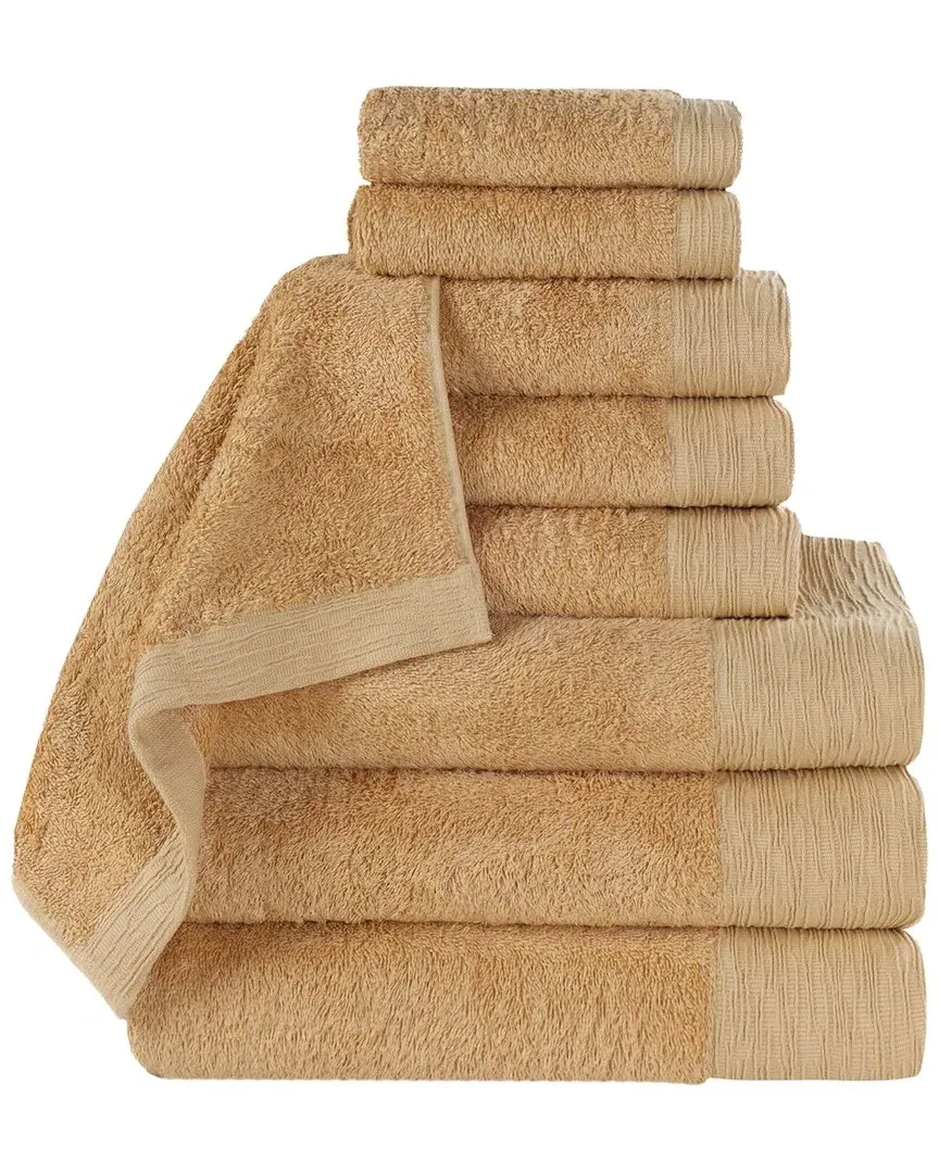 Rayon 9-Piece Towel Set - Gold, Bamboo Cotton