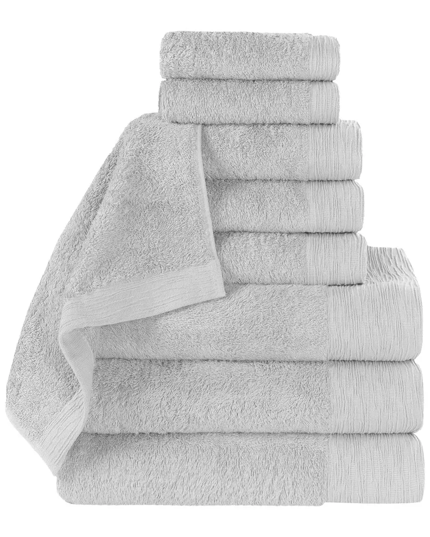Rayon 9-Piece Towel Set - Platinum, Bamboo Cotton