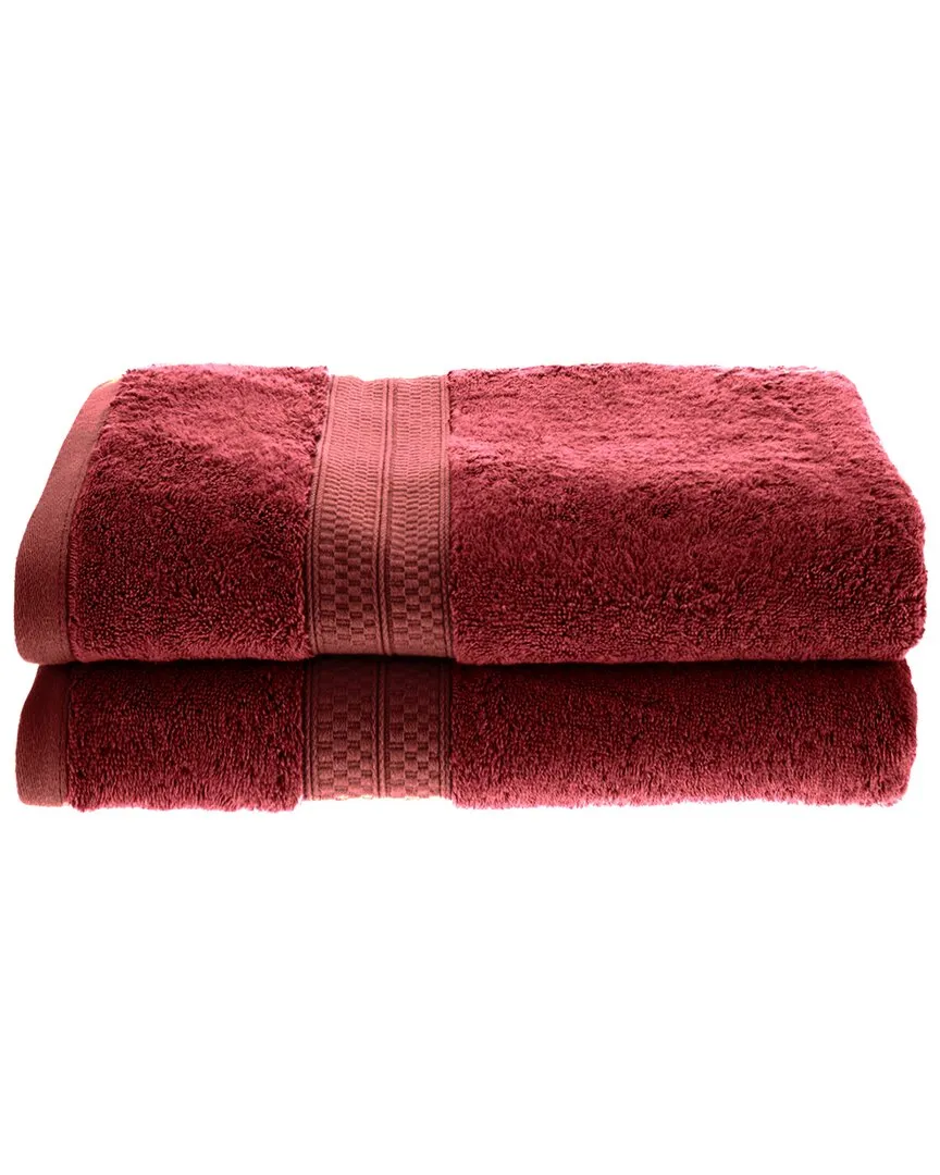 Rayon Bamboo Blend 2pc Bath Towel Set - Crimson