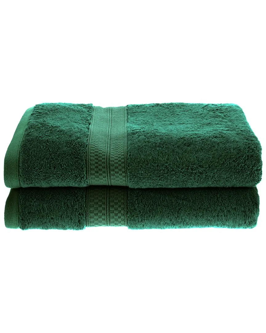 Rayon Bamboo Blend 2pc Bath Towel Set - Hunter Green