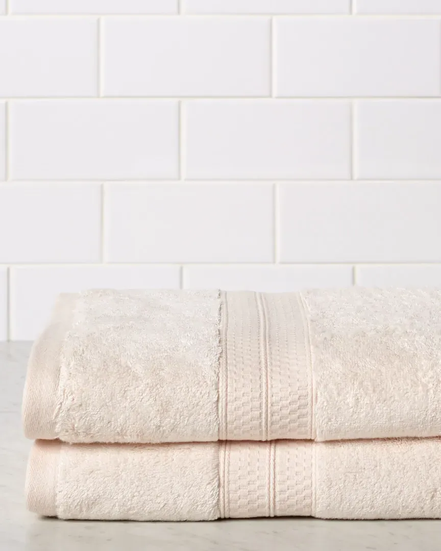 Rayon Bamboo Blend 2pc Bath Towel Set - Ivory