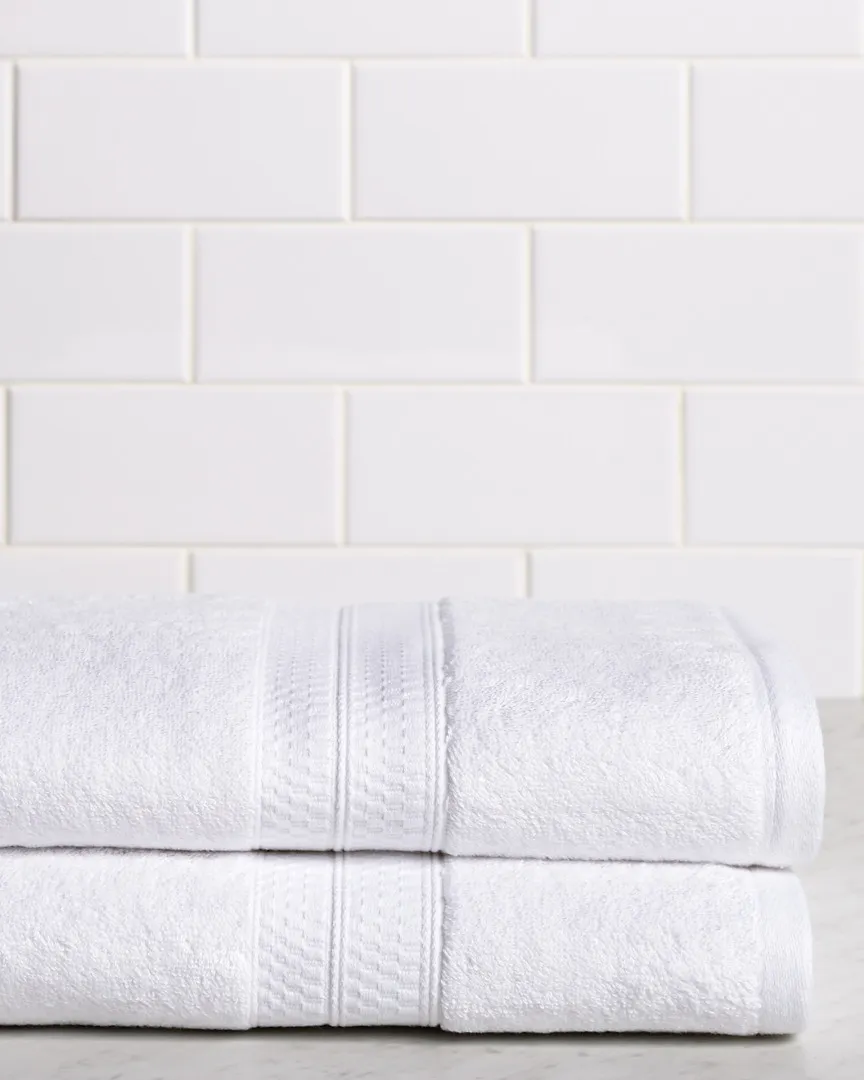 Rayon Bamboo Blend 2pc Bath Towel Set - White