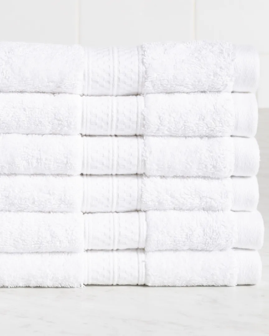 Rayon Bamboo Blend 6pc Hand Towel Set - White