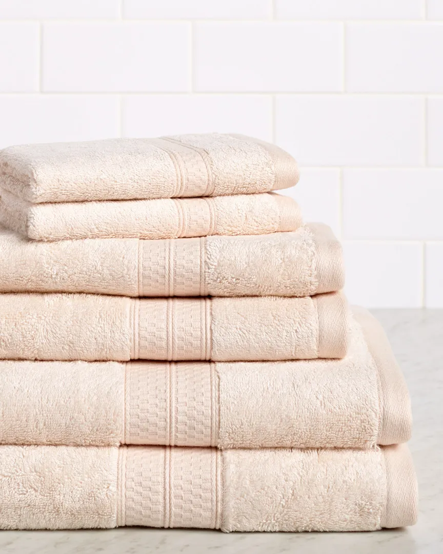 Rayon Bamboo Blend 6pc Towel Set - Ivory