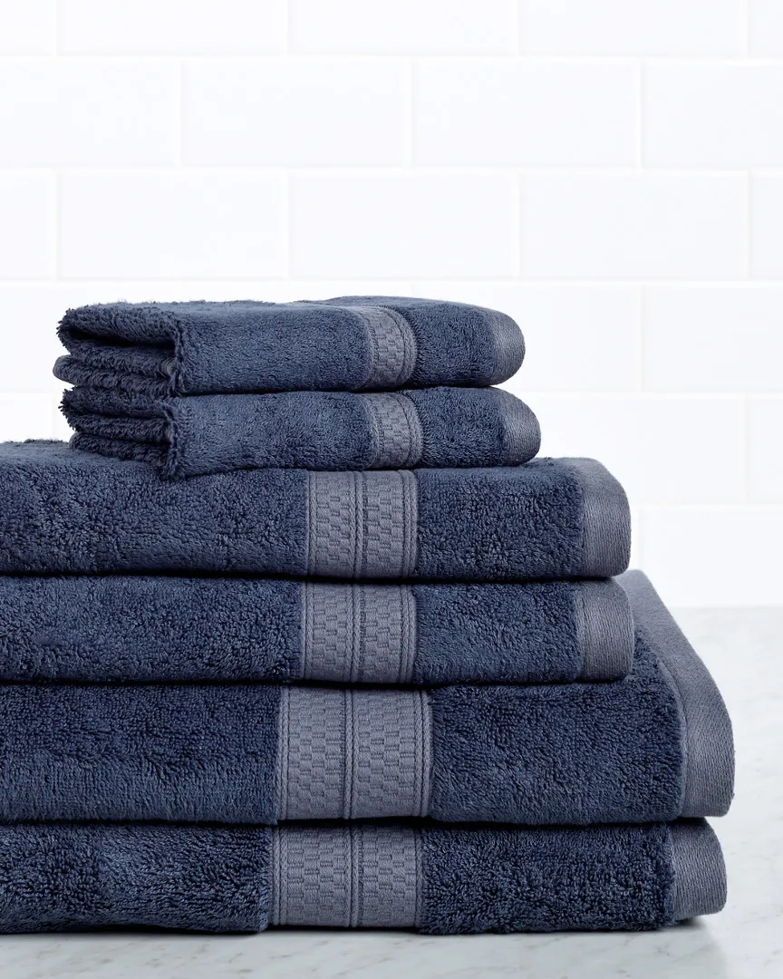 Rayon Bamboo Blend 6pc Towel Set - River Blue