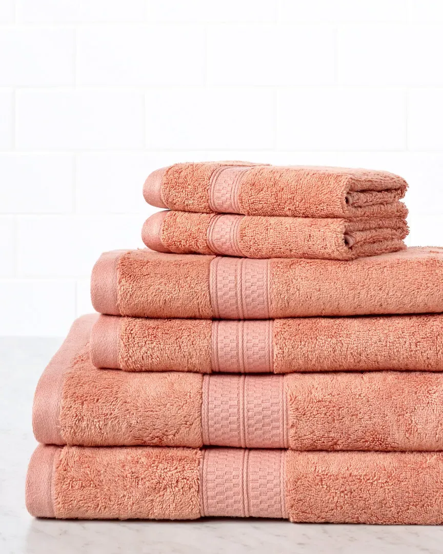 Rayon Bamboo Blend 6pc Towel Set - Salmon