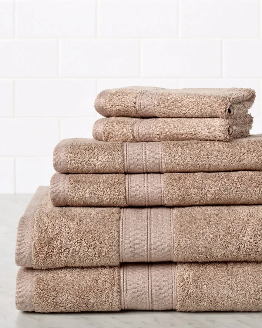 Rayon Bamboo Blend 6pc Towel Set - Sand