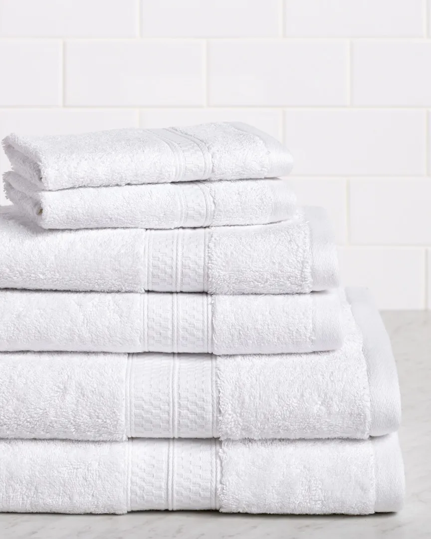 Rayon Bamboo Blend 6pc Towel Set - White