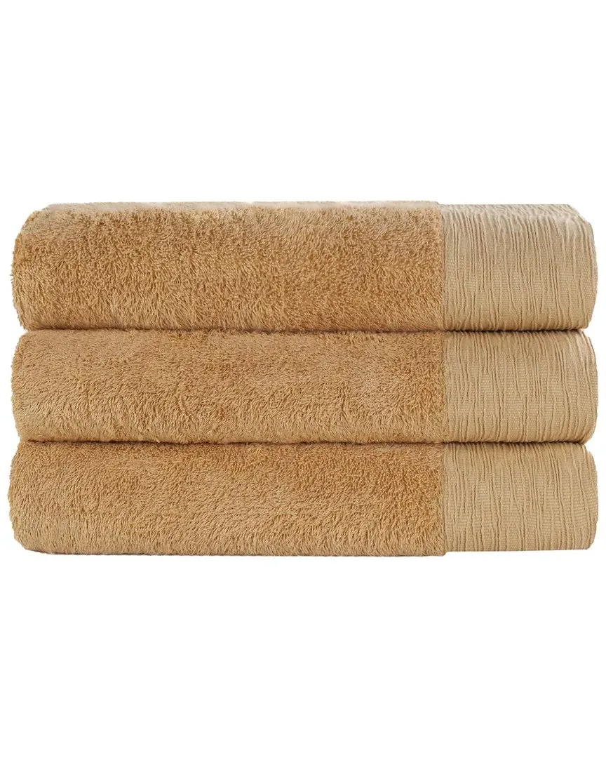 Rayon Bath Towel Set of 3 - Gold, Bamboo Cotton