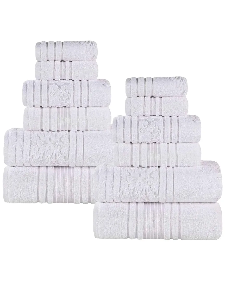 Sadie 12-Piece Towel Set - White, Cotton