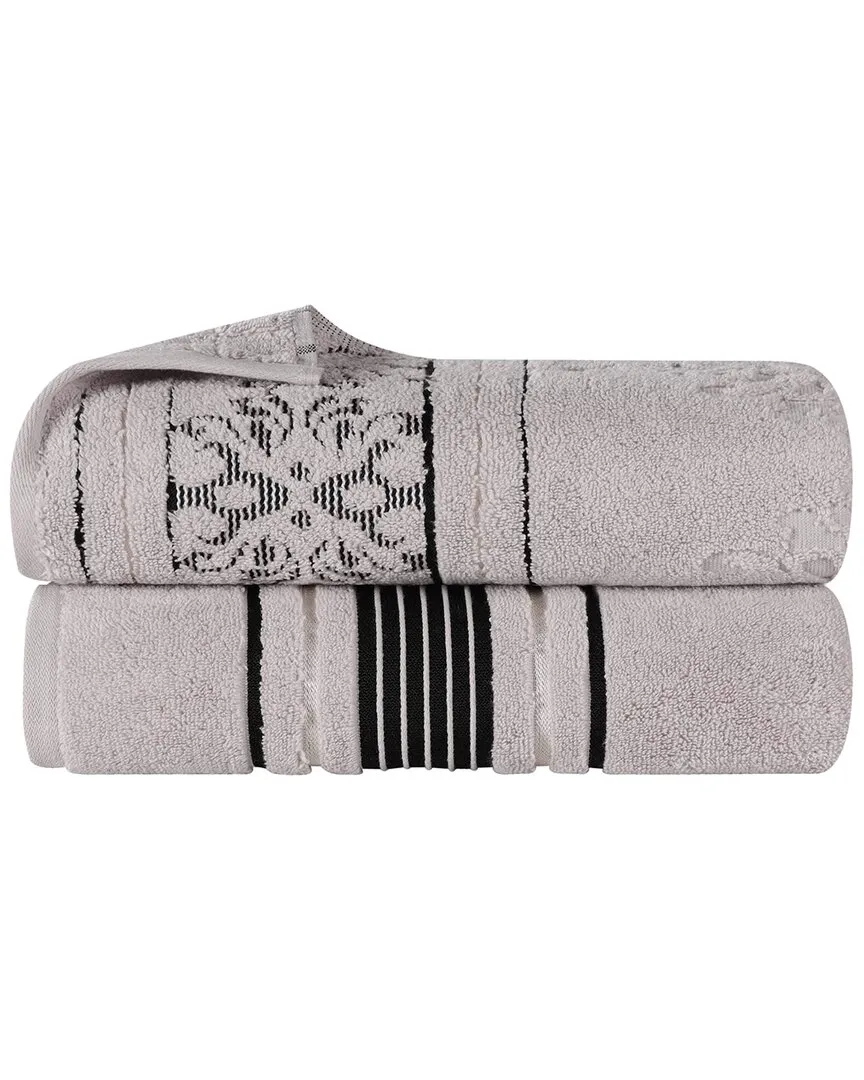 Sadie 2-Piece Bath Sheet Set - Platinum, Cotton