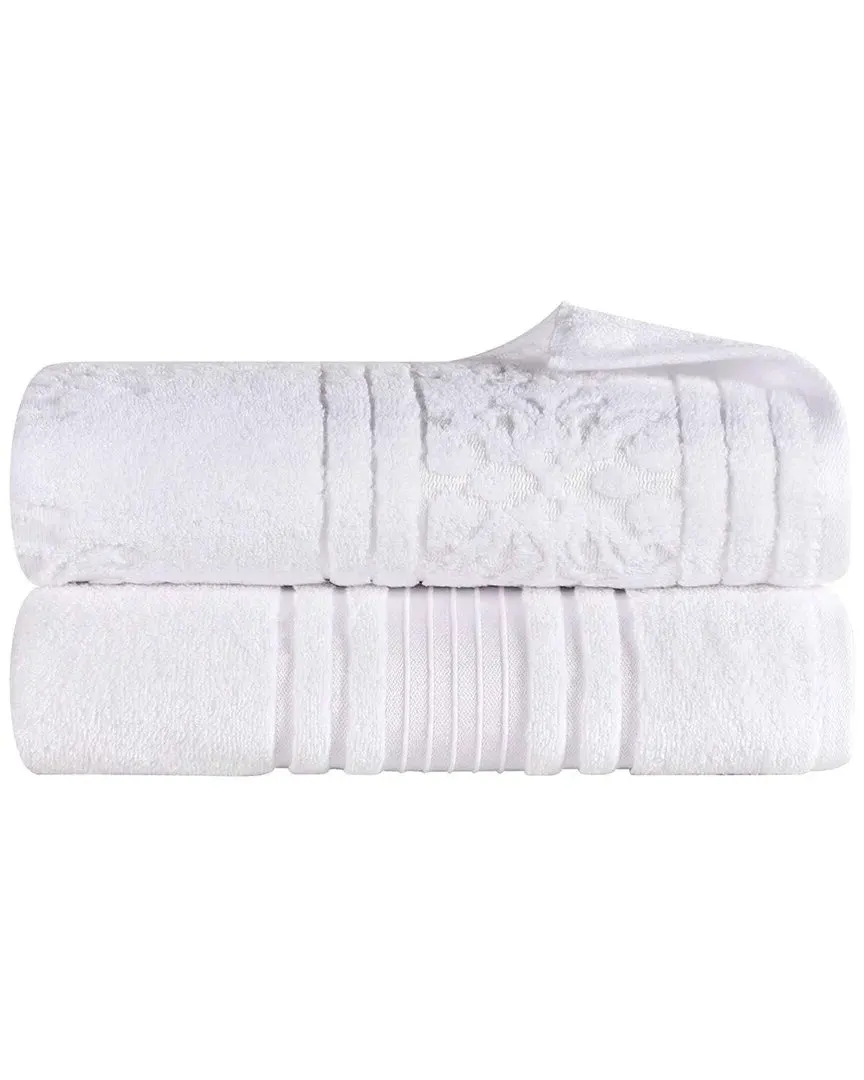 Sadie 2-Piece Bath Sheet Set - White, Cotton