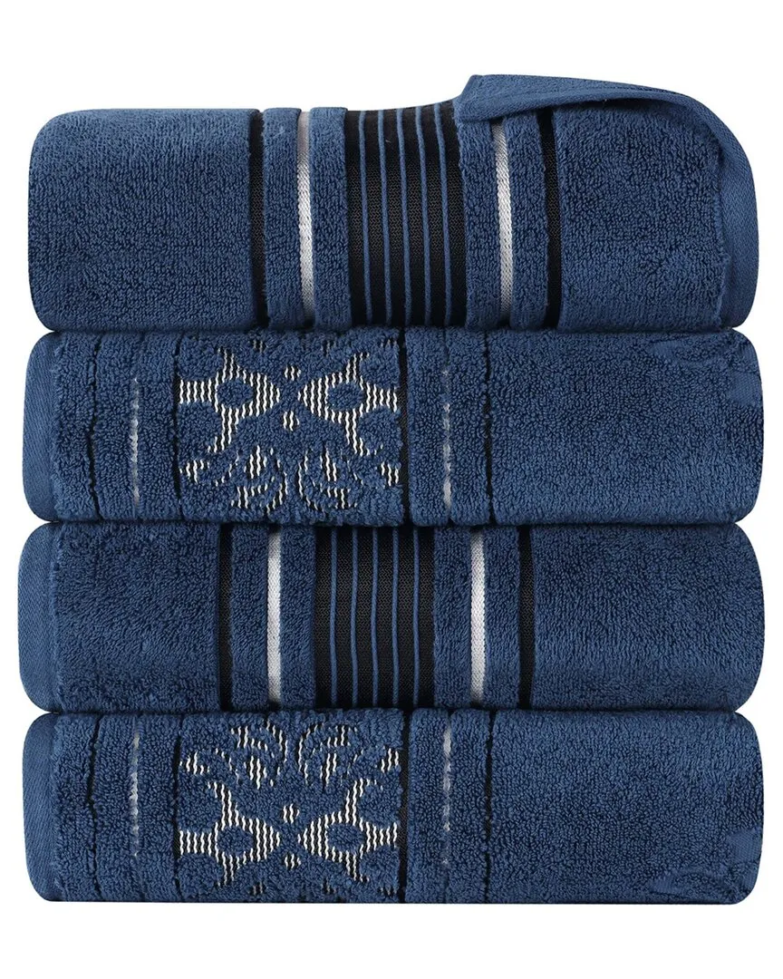 Sadie 4-Piece Bath Towel Set - Navy Blue, Cotton