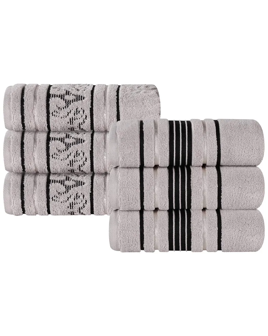 Sadie 6-Piece Hand Towel Set - Platinum, Cotton