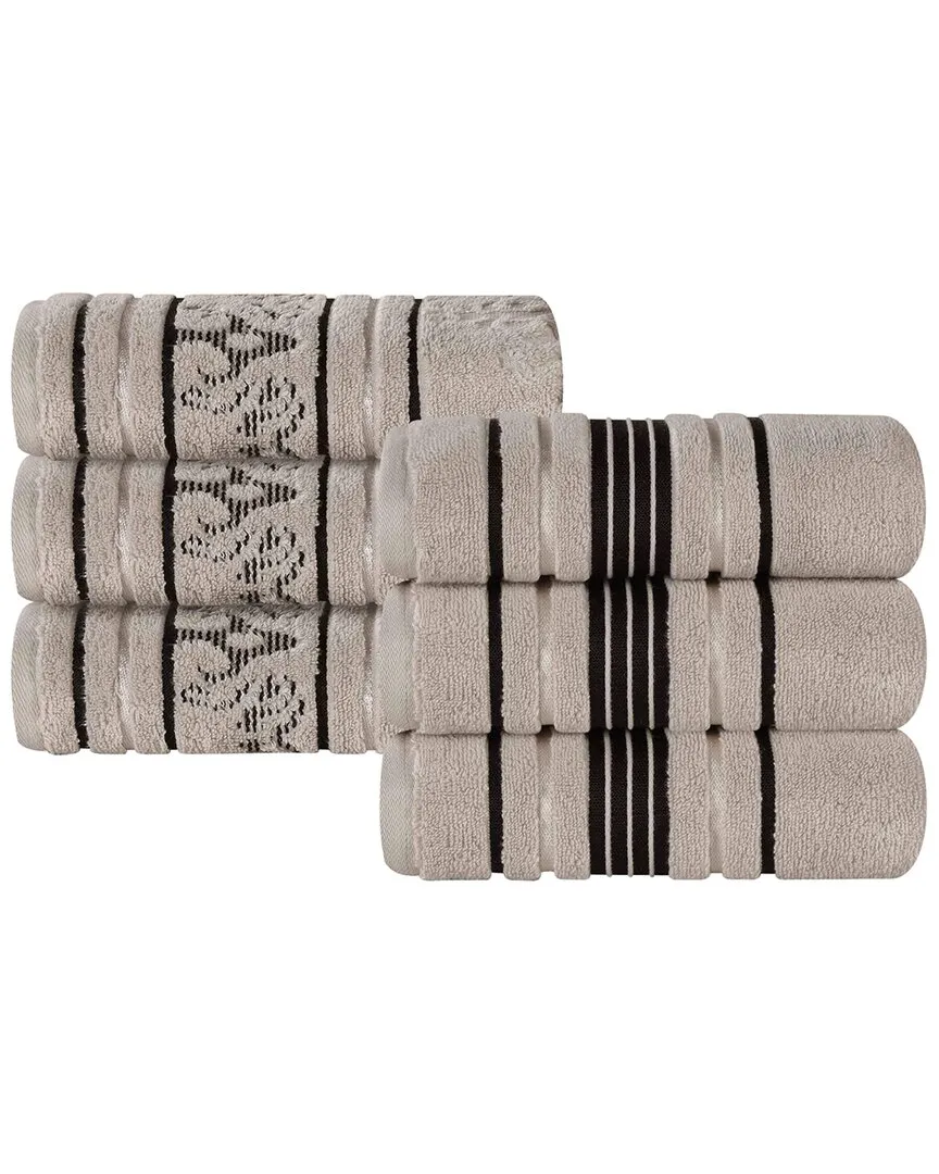 Sadie 6-Piece Hand Towel Set - Stone, Cotton