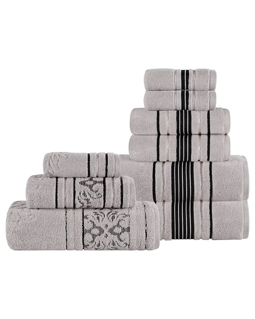 Sadie 9-Piece Towel Set - Platinum, Cotton