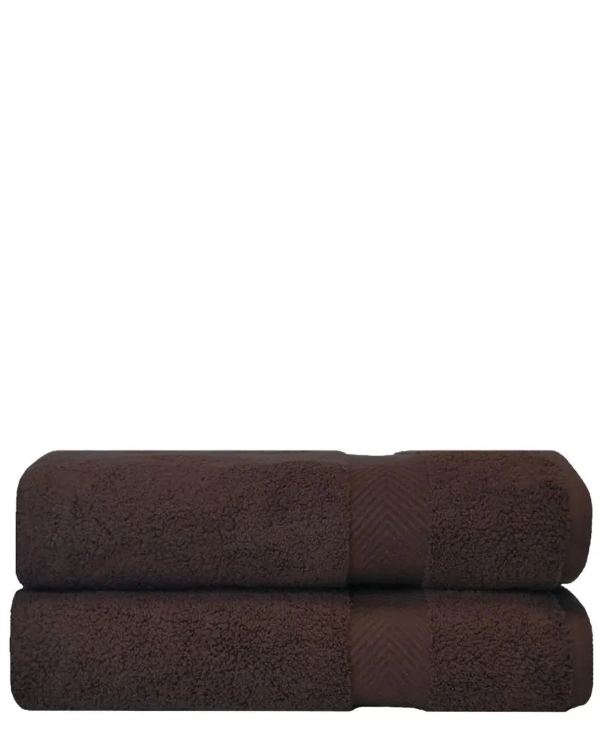 Set of 2 Cotton Bath Sheets - Brown image