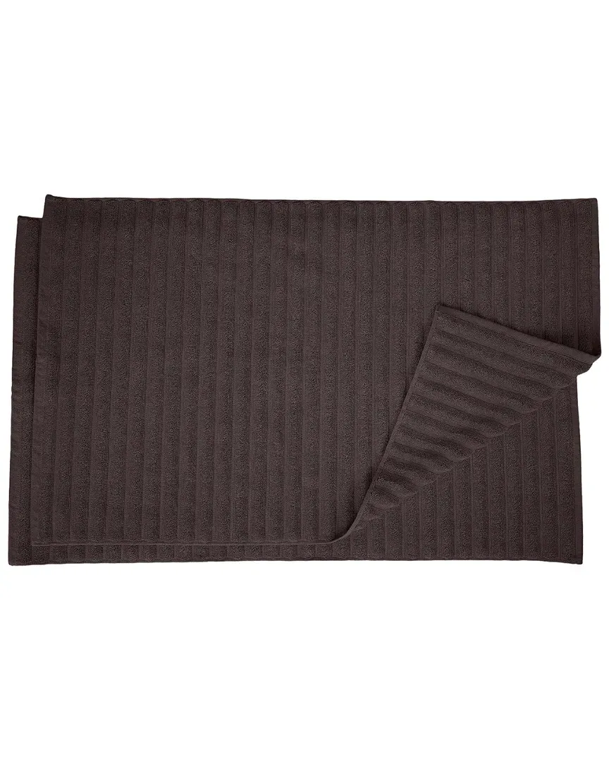 Set of 2 Cotton Lined Bath Mats - Black image