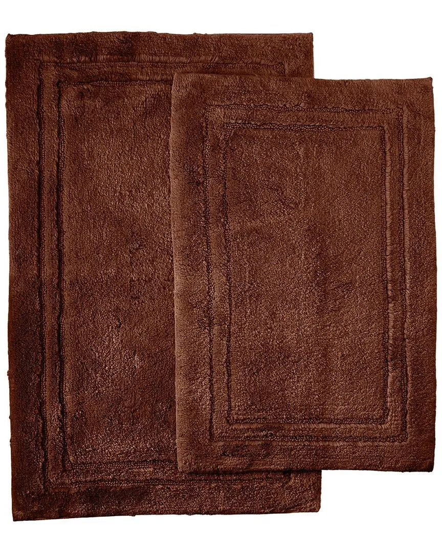 Set of 2 Non-Skid Bath Rugs - Chocolate, Cotton image