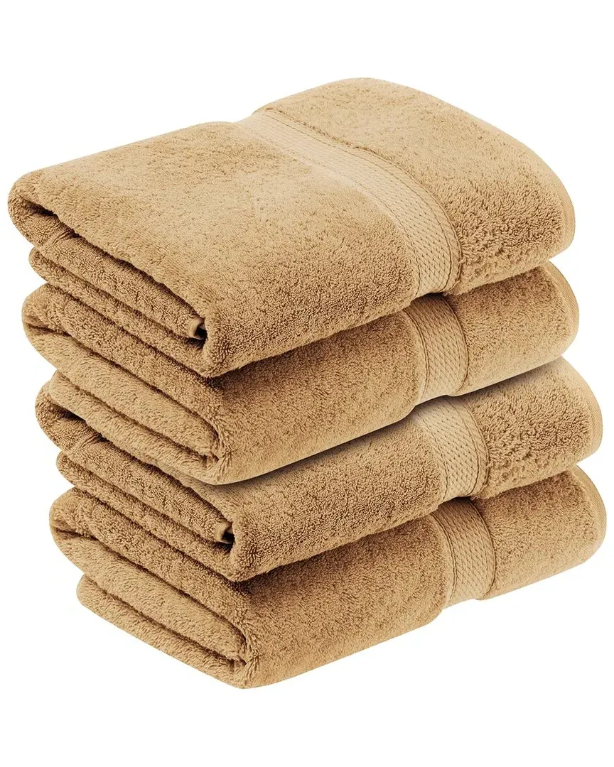 Set of 4 Egyptian Cotton Bath Towels - Beige image