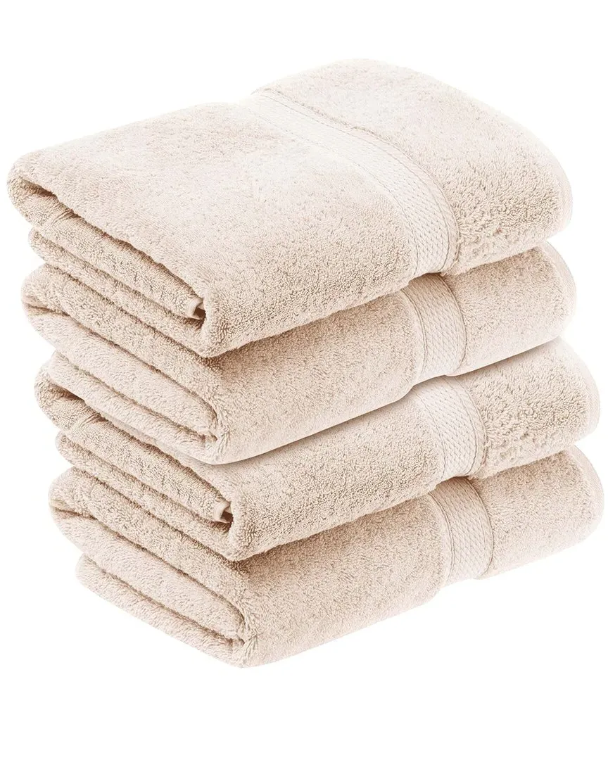 Set of 4 Egyptian Cotton Bath Towels - Cream